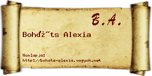Boháts Alexia névjegykártya